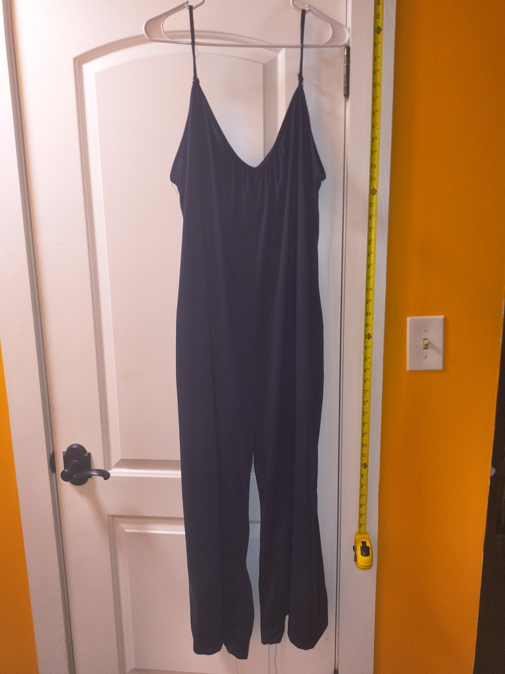 Navy Spaghetti Strap Jumpsuit With Pockets